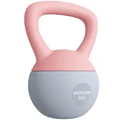 SPORTNOW 8KG Soft Kettlebell, Kettlebell with Non-Slip Handle for Home Gym, Weight Lifting, Strength Training, Pink/Grey - 1
