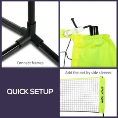 SPORTNOW 3m Badminton Net, Height Adjustable Outdoor Sports Net, with Carry Bag, for Tennis, Pickleball, Volleyball - 6