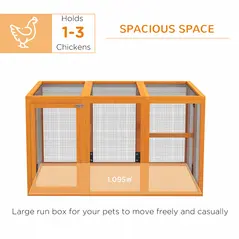 PawHut Wooden Chicken Coop with Combinable Design, for 1-3 Chickens - 4