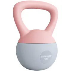SPORTNOW 6KG Soft Kettlebell, Kettlebell with Non-Slip Handle for Home Gym, Weight Lifting, Strength Training, Pink/Grey - 1