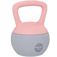 SPORTNOW 10KG Soft Kettlebell, Kettlebell with Non-Slip Handle for Home Gym, Weight Lifting, Strength Training, Pink/Grey - 1