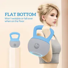 SPORTNOW 12KG Soft Kettlebell, Kettlebell with Non-Slip Handle for Home Gym, Weight Lifting, Strength Training, Light Blue/Grey - 6