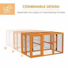 PawHut Wooden Chicken Coop with Combinable Design, for 1-3 Chickens - 6