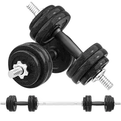 SPORTNOW 2-in-1 Adjustable Dumbbells Set, 30kg Cast Iron Weights Dumbbells Set with Non-Slip Grip for Strength Training, Weight Lifting, Bodybuilding, Home Gym Workout Equipment for Men & Women - 1