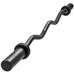 SPORTNOW 4ft Olympic EZ Curl Bar, Barbell Bar for 2" Weight Plates with Non-Slip Hand Grip 120cm - 1