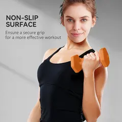 SPORTNOW 2 x 1kg, 2 x 1.5kg and 2 x 2kg Hexagonal Dumbbells Weights Set with Non-Slip Grip for Home Gym Workout - 6