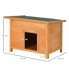 PawHut Wooden Dog Kennel Elevated Dog Pet House w/ Open Top 82W x 58D x 58H cm - 3