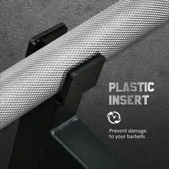 SPORTNOW 2Pcs Barbell Jack, Deadlift Jack with Non-Slip Handle and Plastic Padding, Easy Loading and Unloading 400kg Barbell Plates, for Home Gym, Deadlifting Weight Training - 6