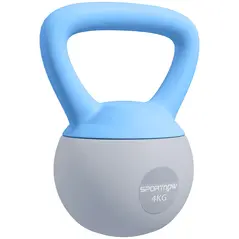 SPORTNOW 4KG Soft Kettlebell, Kettlebell with Non-Slip Handle for Home Gym, Weight Lifting, Strength Training, Light Blue/Grey - 1