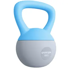 SPORTNOW 8KG Soft Kettlebell, Kettlebell with Non-Slip Handle for Home Gym, Weight Lifting, Strength Training, Light Blue/Grey - 1
