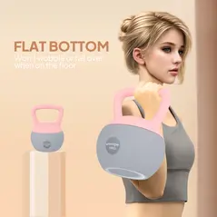 SPORTNOW 10KG Soft Kettlebell, Kettlebell with Non-Slip Handle for Home Gym, Weight Lifting, Strength Training, Pink/Grey - 6