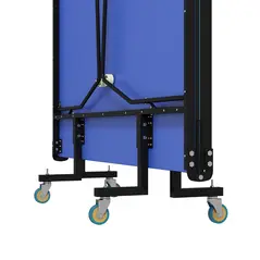 SPORTNOW 9FT Folding Tennis Table, with 8 Wheels, for Indoor Use, Blue - 9