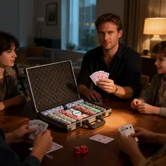 SPORTNOW 400-Piece Poker Chips Set with Lightweight ABS Case, Casino Texas Holdem Poker Set with Mat, 11.5g Numbered Poker Chips, Two Decks of Cards, Dealer, Five Dices, Grey - 9