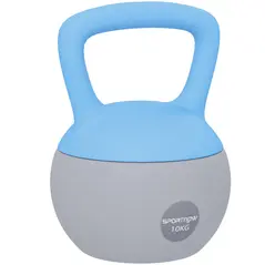 SPORTNOW 10KG Soft Kettlebell, Kettlebell with Non-Slip Handle for Home Gym, Weight Lifting, Strength Training, Light Blue/Grey - 1