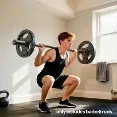 SPORTNOW 4ft Olympic EZ Curl Bar, Barbell Bar for 2" Weight Plates with Non-Slip Hand Grip 120cm - 2