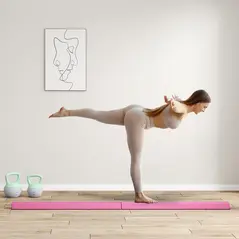 SPORTNOW 7.7ft Folding Gymnastics Beam, Floor Balance Beam for Kids with Anti-Slip Base, Gymnastics Equipment for Home, Pink - 2