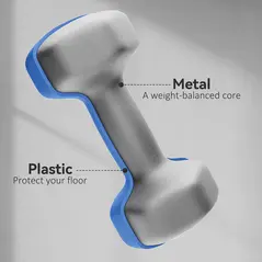 SPORTNOW 2 x 1kg, 2 x 1.5kg and 2 x 2kg Hexagonal Dumbbells Weights Set with Non-Slip Grip for Home Gym Workout - 5