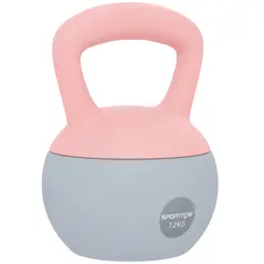 SPORTNOW 12KG Soft Kettlebell, Kettlebell with Non-Slip Handle for Home Gym, Weight Lifting, Strength Training, Pink/Grey - 1