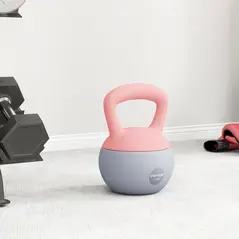 SPORTNOW 12KG Soft Kettlebell, Kettlebell with Non-Slip Handle for Home Gym, Weight Lifting, Strength Training, Pink/Grey - 7