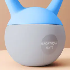 SPORTNOW 6KG Soft Kettlebell, Kettlebell with Non-Slip Handle for Home Gym, Weight Lifting, Strength Training, Light Blue/Grey - 8