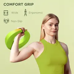 SPORTNOW 8kg Kettlebell, Kettle Bell with Wide Handle for Home Gym, Weight Lifting, Strength Training, Green - 4