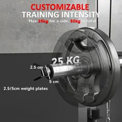 SPORTNOW 3-in-1 Gym Station with 17-level Squat Rack Dual Cable Pulley System Home Strength Training, Black - 5