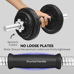 SPORTNOW 2-in-1 Adjustable Dumbbells Set, 20kg Cast Iron Weights Dumbbells Set with Non-Slip Grip for Strength Training, Weight Lifting, Bodybuilding, Home Gym Workout Equipment for Men & Women - 5