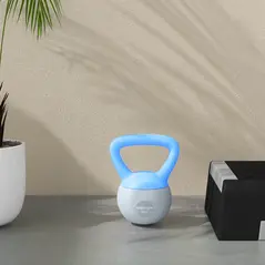 SPORTNOW 4KG Soft Kettlebell, Kettlebell with Non-Slip Handle for Home Gym, Weight Lifting, Strength Training, Light Blue/Grey - 7