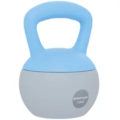 SPORTNOW 12KG Soft Kettlebell, Kettlebell with Non-Slip Handle for Home Gym, Weight Lifting, Strength Training, Light Blue/Grey - 1