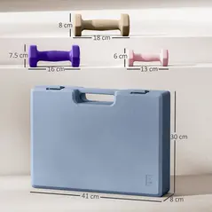 SPORTNOW 12kg Hex Dumbbells Set of 6, Hand Weights with Carry Case for Home Gym Strength Training, 2 x 1kg, 2 x 2kg, 2 x 3kg - 3