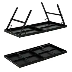 SPORTNOW 5ft Mini Table Tennis Table, Folding Ping Pong Table with Net and Aluminium Frame, Portable Ping Pong Game Set for Indoor Outdoor Use, Black - 8