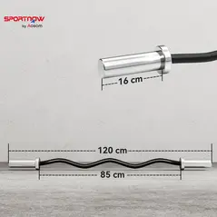 SPORTNOW 4ft Olympic EZ Curl Bar, Barbell Bar for 2" Weight Plates with Non-Slip Hand Grip 120cm - 3