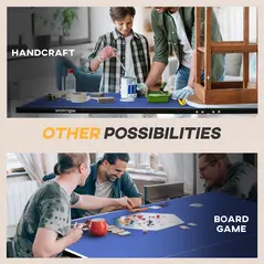 SPORTNOW 9FT Folding Tennis Table, with 8 Wheels, for Indoor Use, Blue - 7