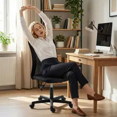 Vinsetto Computer Desk Chair, Armless Mesh Office Chair with Adjustable Height and Rolling Wheels, Black - 6