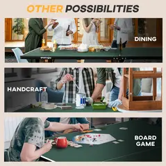 SPORTNOW 9FT Folding Tennis Table, with 8 Wheels, for Indoor Use, Green - 7