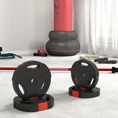 SPORTNOW Weight Plates Set, with Two 5kg and Two 2.5kg weights, Black - 7