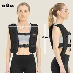 SPORTNOW Weighted Vest, 8 kg Weight Vest with Adjustable Straps, Reflective Strips, Black - 3