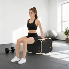 SPORTNOW Non-Slip Plyo Box, Corner-free Wooden Jump Box, 31 x 36 x 41 cm - 8