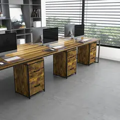 Vinsetto 2-Drawer file Cabinet, Industrial filing cabinets for Home, Hanging File Folders, Vertical Home Office Organizer for A4 Size, Rustic Brown - 8