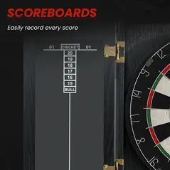 SPORTNOW Bristle Dartboard with Cabinet, 6 Steel Tip Darts, Cabinet - 7