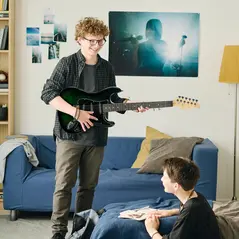 SPORTNOW Six-String Electric Guitar, with 15W Amplifier, Digital Turner, Picks, Shoulder Strap, Case Bag - Dark Green - 2