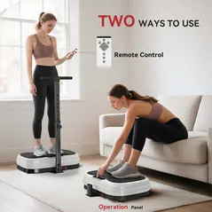 SPORTNOW Vibration Plate, with Adjustable/Removable Handle, Preset Modes, 50 Speeds - 6