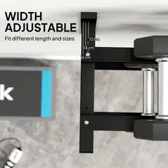 SPORTNOW Wall-Mounted Dumbbell Rack, 2-Tier Weight Stand, Space-Saving and Multi-Functional Steel organiser for Home Gym, Black - 7