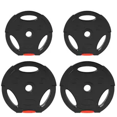 SPORTNOW Weight Plates Set, with Two 5kg and Two 2.5kg weights, Black - 1