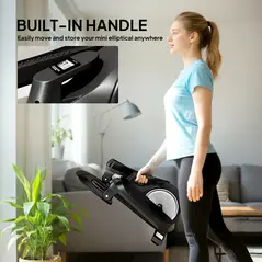 SPORTNOW Under Desk Elliptical Machine with LCD Monitor, 8 Adjustable Magnetic Resistances for 2-in-1 Seat & Stand Up Exercise - 9
