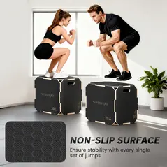 SPORTNOW Non-Slip Plyo Box, Corner-free Wooden Jump Box, 41 x 61 x 51 cm - 6