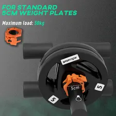 SPORTNOW Tib Bar with 2 x 5kg Olympic Weight Plates, Tibialis Trainer Calf Raise Machine for Shin Splints and Knee Pain Relief, for Home, Gym, Lifting and Strength Training - 6