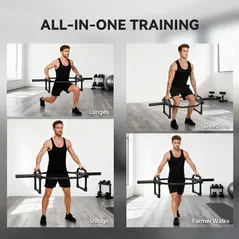 SPORTNOW Olympic Trap Bar, 2" Hex Barbell Bar with 300kg Capacity for Deadlifts, Shrugs, Squats and Farmer Walks - 7