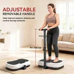 SPORTNOW Vibration Plate, with Adjustable/Removable Handle, Preset Modes, 50 Speeds - 5