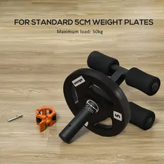 SPORTNOW Tib Bar with 2 x 5kg&2 x 10kg Olympic Weight Plates, Tibialis Trainer Calf Raise Machine for Shin Splints and Knee Pain Relief, for Home, Gym, Lifting and Strength Training - 6